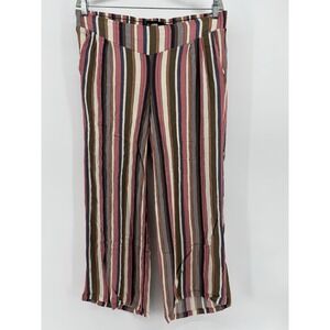 Torrid Women's Striped Pull On Pants Leggings Cream Multicolor Stretchy Size 00
